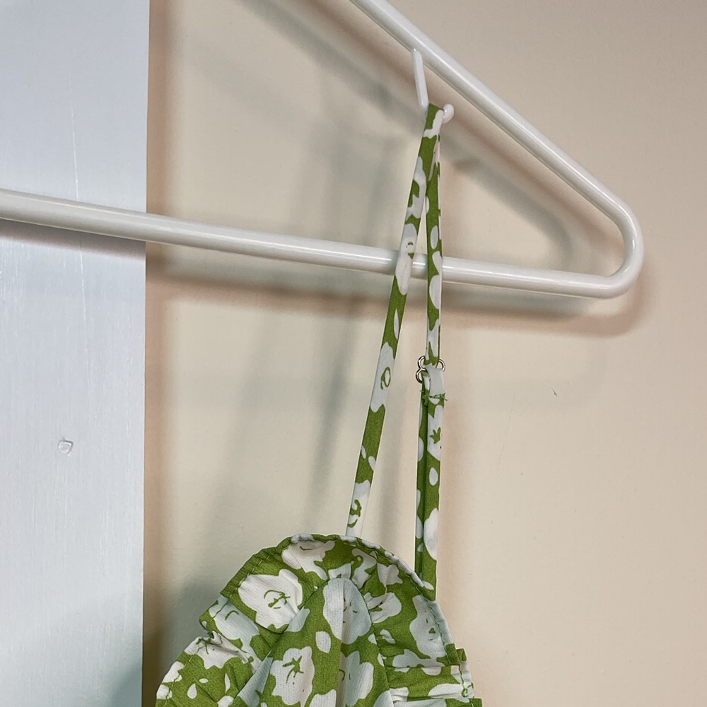 Lulu's Timeless Green Floral Print A- Line Midi Dress NWOT - Picture 6 of 13